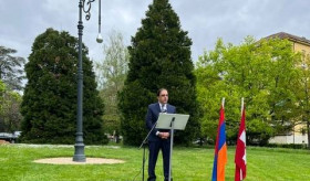 Discours de M. Andranik Hovhannisyan, Ambassadeur de la République d’Arménie auprès de la Confédération suisse lors de la cérémonie de commémoration du 107e anniversaire du génocide des Arméniens Le 24 avril 2022, Genève